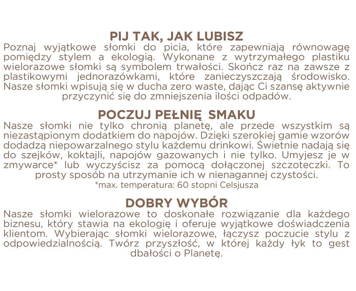 Rurki (słomki) wielokrotnego użytku, różne kolory 9x240mm/ 250 szt.